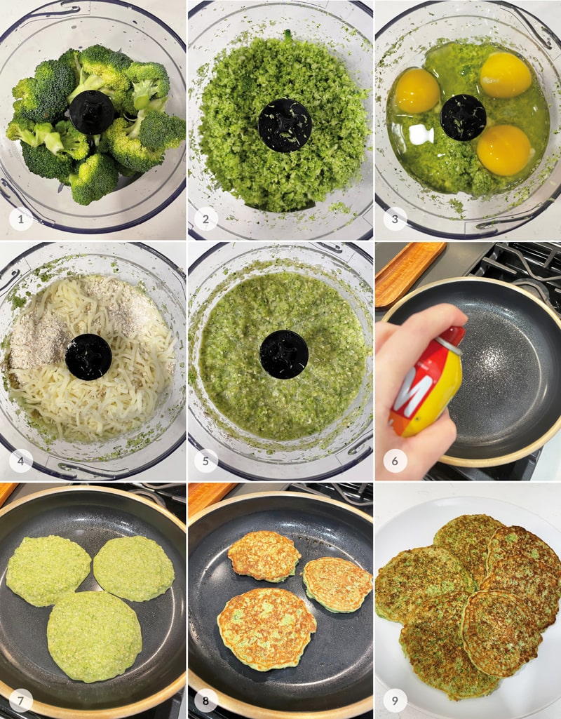Brokolicové placky foto postup