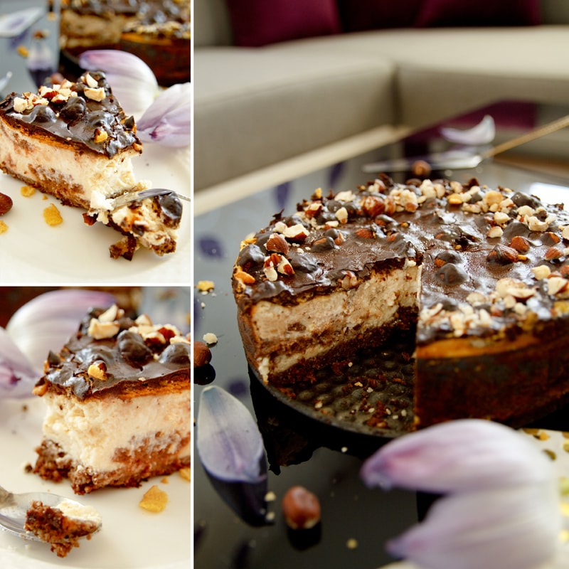 Fitness lieskooriešková cheesecake torta s čokoládou - zdravý recept Bajola