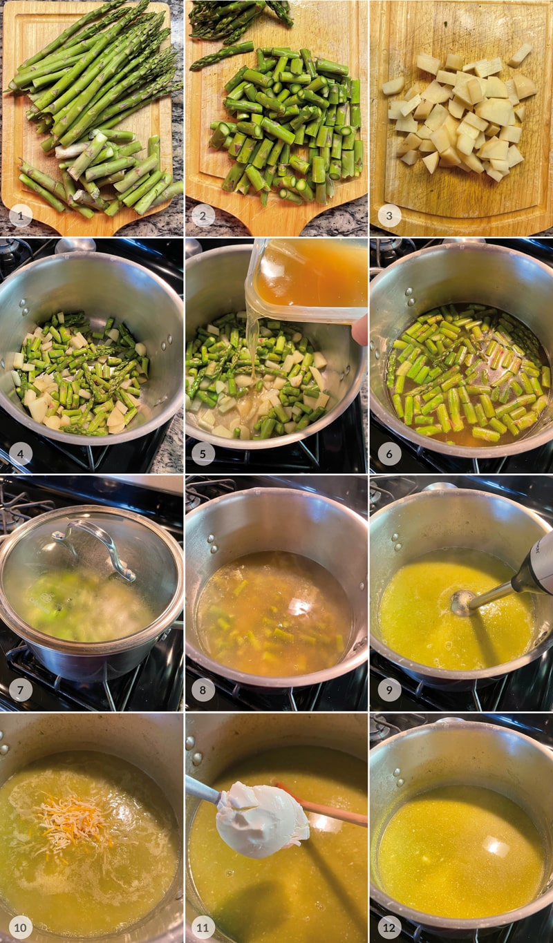 Zdravá špargľová polievka - foto postup
