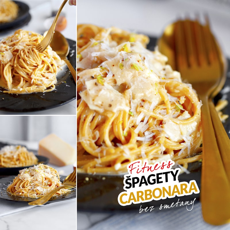 Fit špagety Carbonara bez smotany - recept Bajola