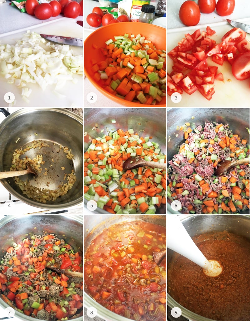 Zdravé bolonské špagety - foto postup