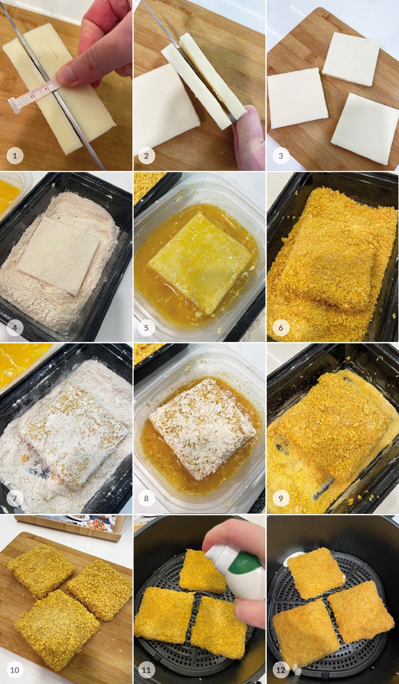 Vyprážaný syr v teplovzdušnej fritéze - foto postup